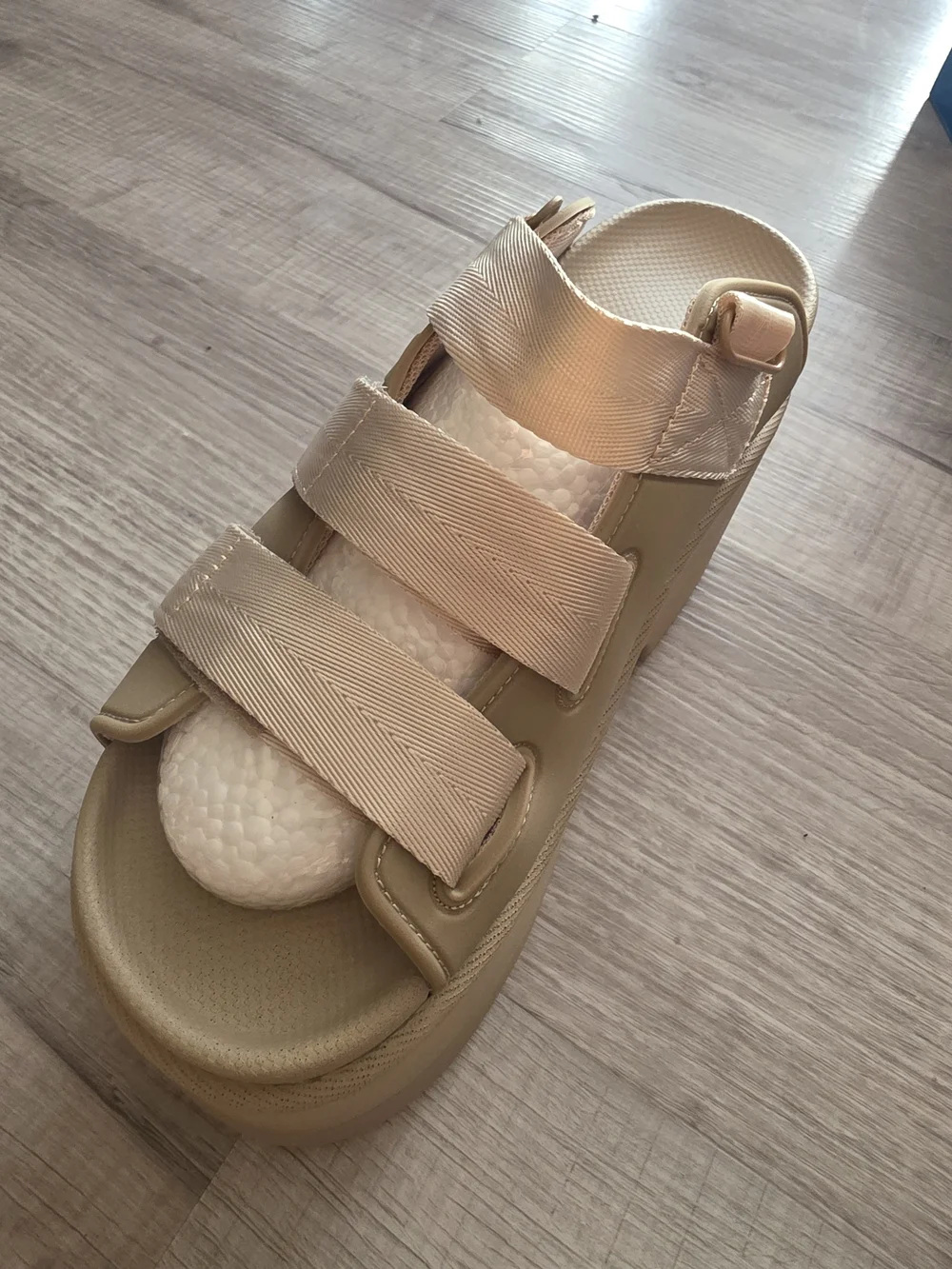 Platform Strappy Sandal in Beige - Women's Fashion Sandal
